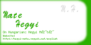 mate hegyi business card